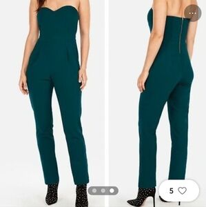 EXPRESS Sweetheart Strapless Jumpsuit Green